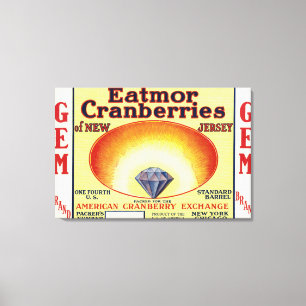 Gem Eatmor Cranberries Brand Label Canvas Print