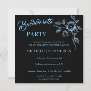 Gem Floral Bachelorette Party Invitation