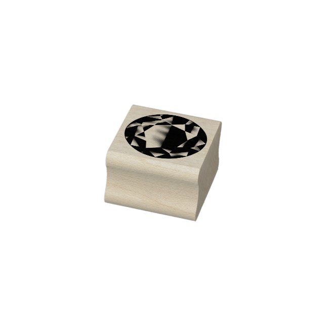 Gem - Round Faceted Cut Gemstone Jewel Rubber Stamp (Stamp)
