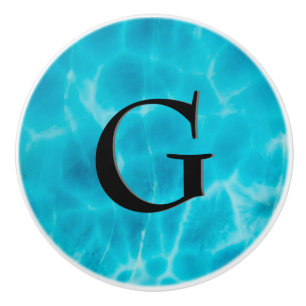 Gem Stone Pattern, Blue Larimar & Black Onyx Ceramic Knob