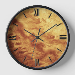 Gem Stone Pattern, Gold and Brown Tiger Eye Clock