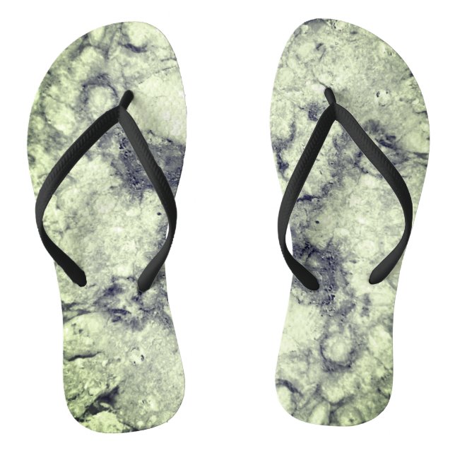 Gem Stone Pattern, Grey / Grey and Black Marble Jandals (Footbed)