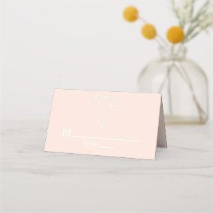 Gem Stones Custom Pastel Wedding Place Card