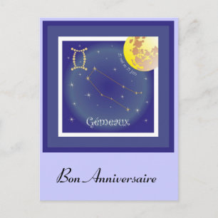 Gémeaux 21 mai au 21 juin Postkarte Postcard