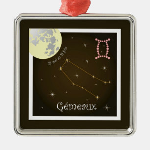 Gémeaux 21 May outer 21 juin ornamentation Metal Tree Decoration