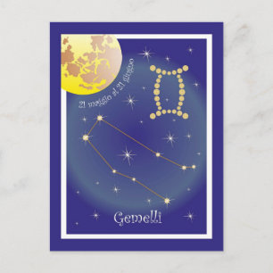 Gemelli 21 maggio al 21 giugno Postkarte Postcard