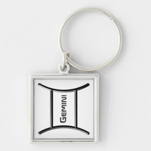 GEMINI, Abstract Design of the Zodiac Sign, Key Ring