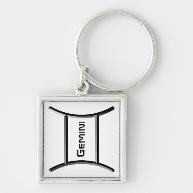 GEMINI, Abstract Design of the Zodiac Sign,  Key Ring (Front)