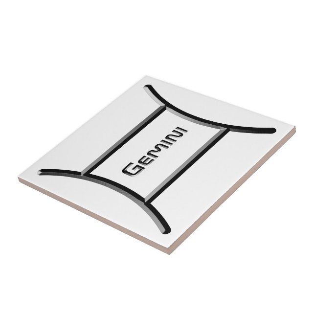 GEMINI, Abstract Design of the Zodiac Sign,  Tile (Side)