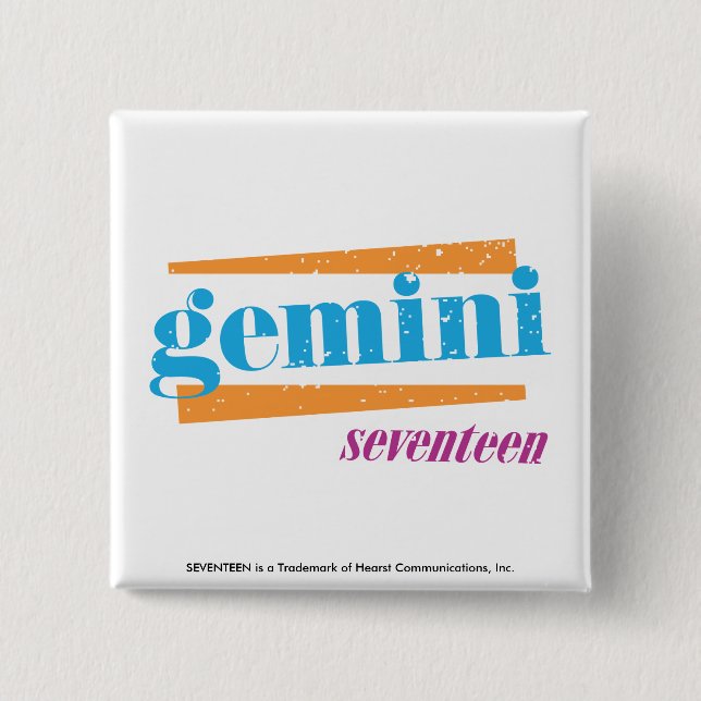 Gemini Aqua 15 Cm Square Badge (Front)