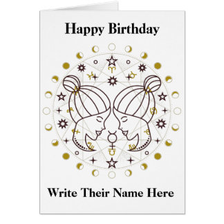 Gemini Astrology Sign Birthday Card May 21-June 20