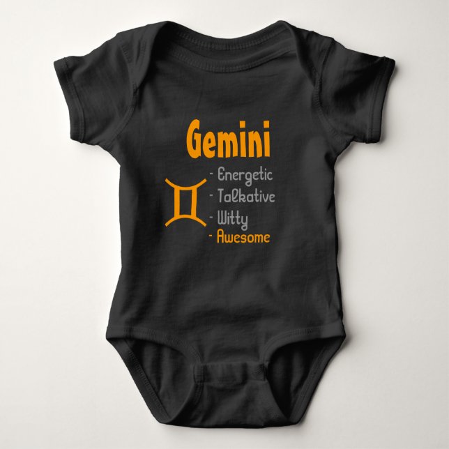 Gemini Baby Bodysuit (Front)