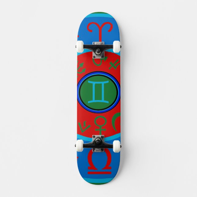 Gemini Birth Sign Astrological Skateboard (Front)