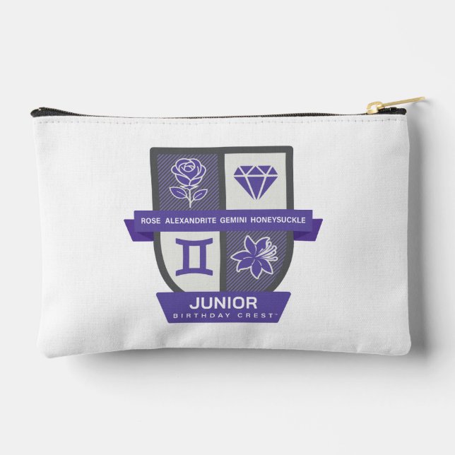 Gemini Birthday Crest™ for June 1-21 Accessory Pouch (Back)