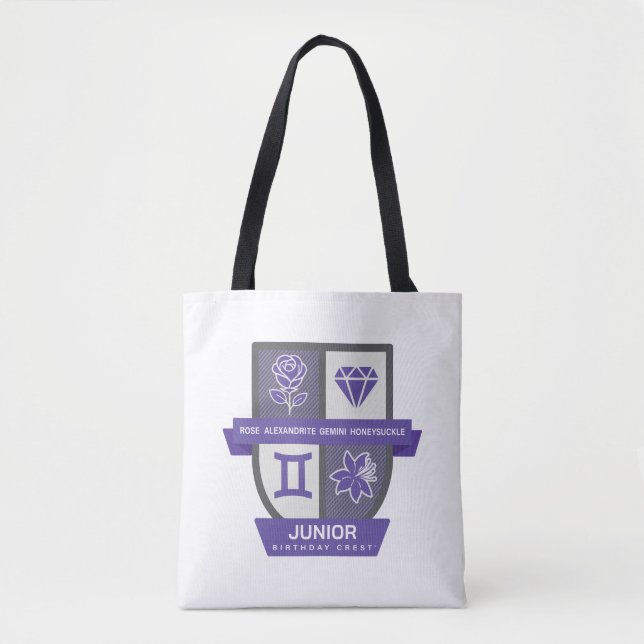 Gemini Birthday Crest™ for June 1-21 Tote Bag (Front)