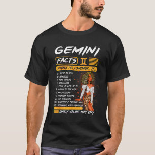 Gemini Birthday  Melanin Afro Queen For Black Wome T-Shirt