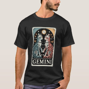 Gemini Cats Zodiac Twins Butterfly Stars Magic T-Shirt