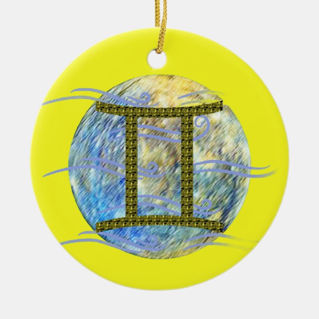 Gemini Ceramic Tree Decoration (Front)
