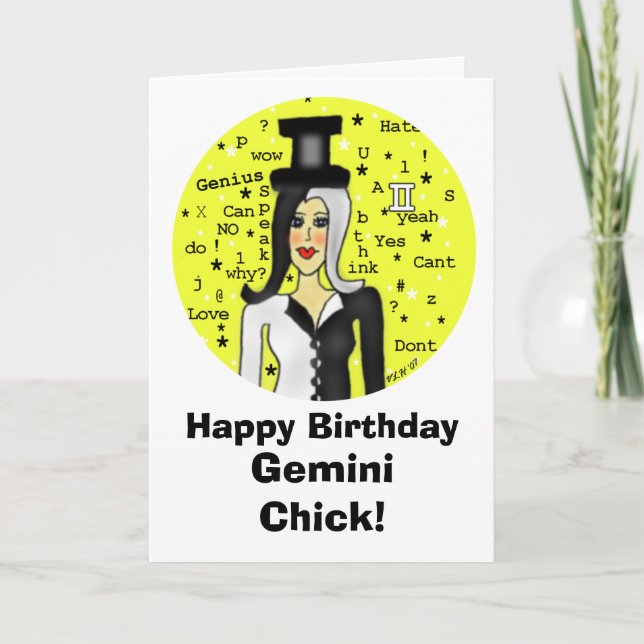 Gemini Chick Birthday Card (Front)