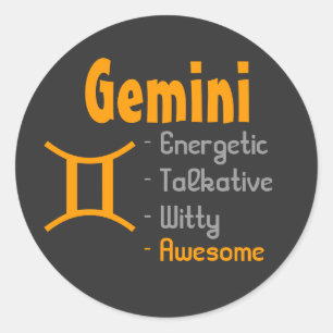 Gemini Classic Round Sticker