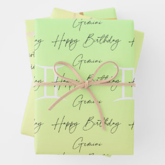 Gemini Colorstrolgy Birthday Wrapping Paper Sheet
