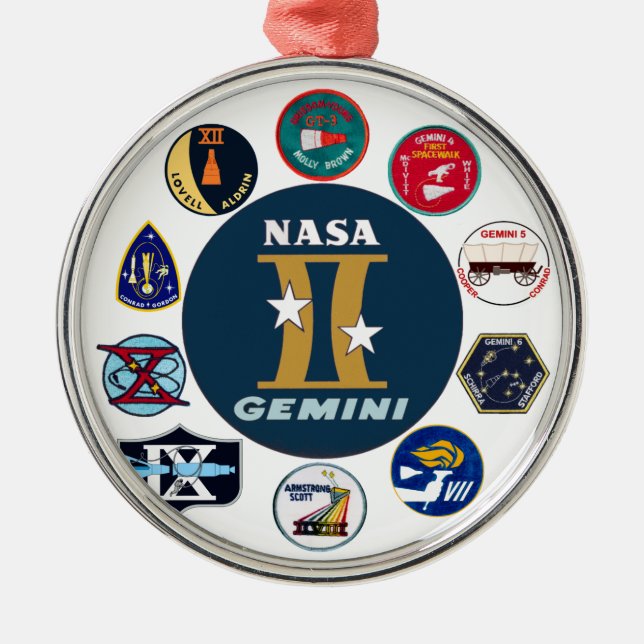 Gemini Commemorative Logo Metal Tree Decoration (Front)