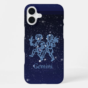 Gemini Constellation and Zodiac Sign with Stars iPhone 16 Plus Case