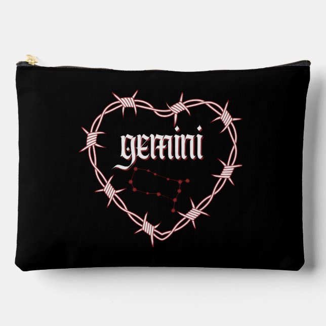 Gemini Constellation Gothic Edgy Birthday Accessory Pouch (Front)