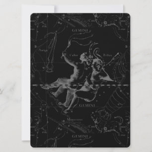 Gemini Constellation Map Engraving by Hevelius