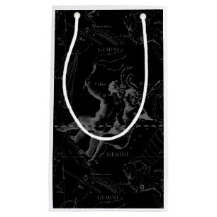 Gemini Constellation Map Engraving by Hevelius Small Gift Bag
