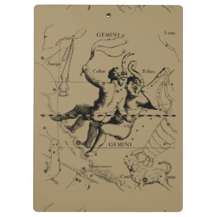 Gemini Constellation Zodiac Hevelius 1690 Clipboard