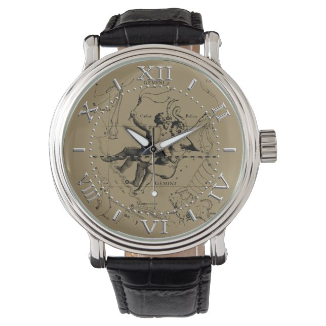 Gemini Constellation Zodiac Hevelius 1690 Dial Watch (Front)