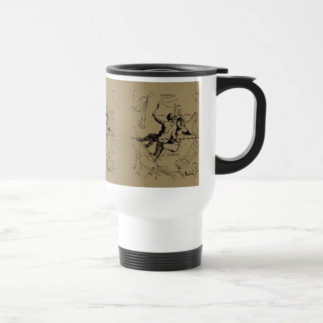 Gemini Constellation Zodiac Hevelius 1690 Travel Mug (Right)