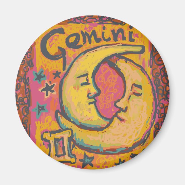 Gemini, Customisable Astrology Products Magnet (Front)