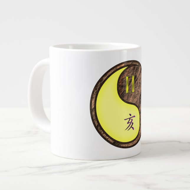 Gemini & Earth Boar Large Coffee Mug (Front Left)