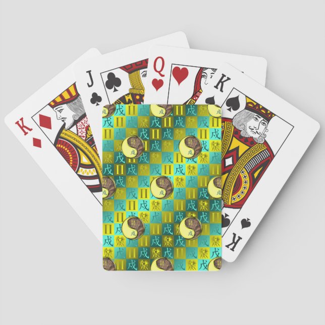 Gemini & Earth Dog Playing Cards (Back)