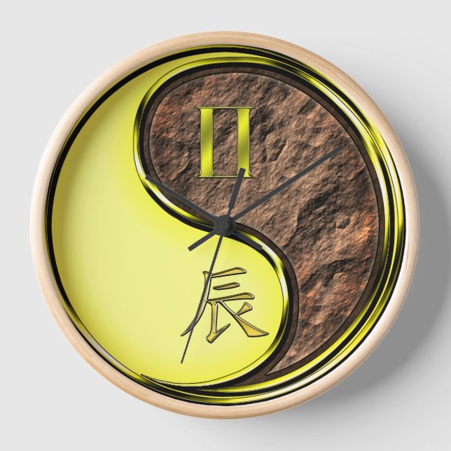 Gemini & Earth Dragon Clock (Front)