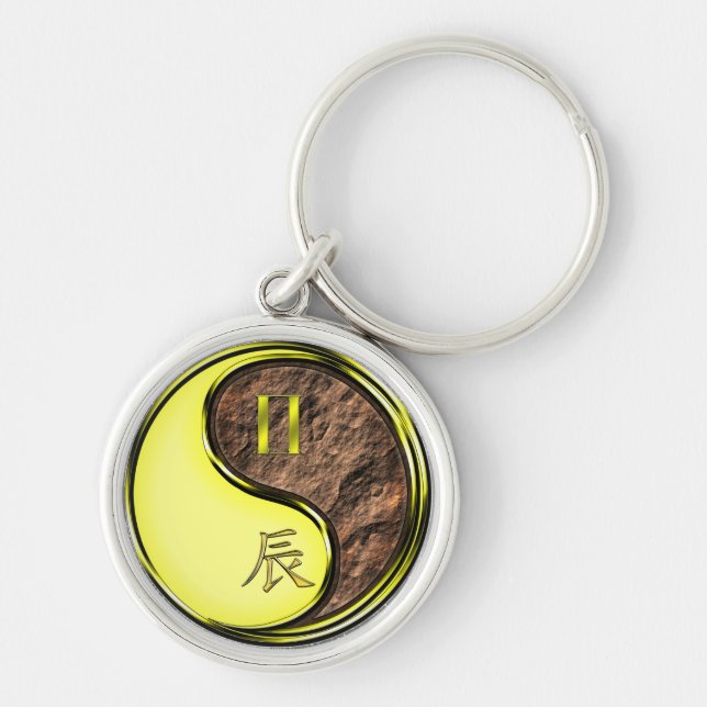 Gemini & Earth Dragon Key Ring (Front)