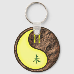 Gemini & Earth Goat Key Ring