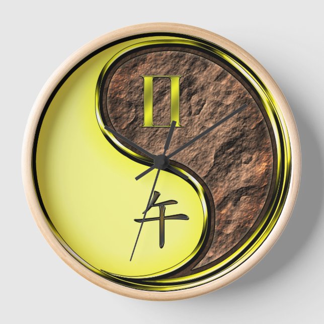 Gemini & Earth Horse Clock (Front)