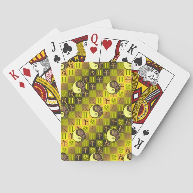 Gemini & Earth Horse Playing Cards (Back)