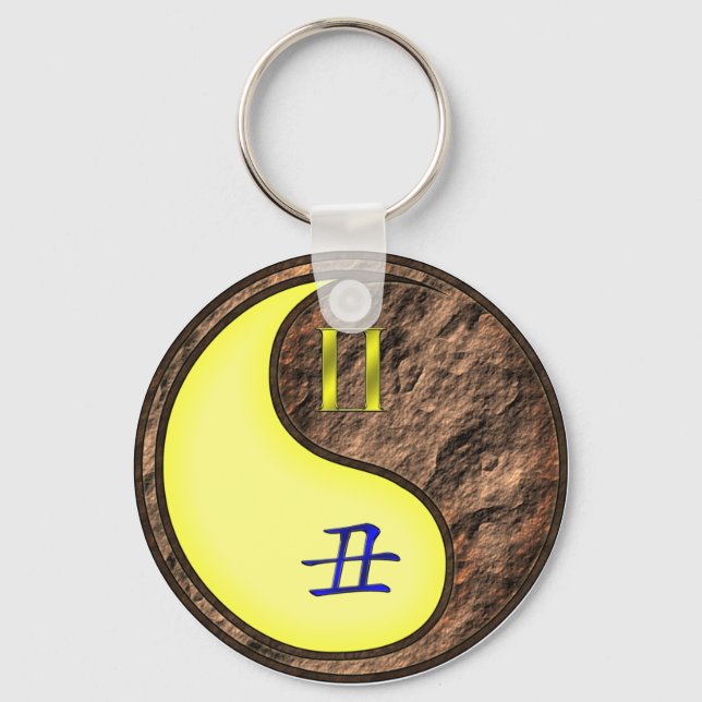 Gemini & Earth Ox Key Ring (Front)