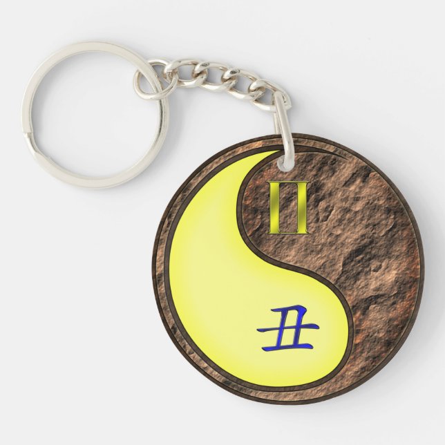 Gemini & Earth Ox Key Ring (Front)