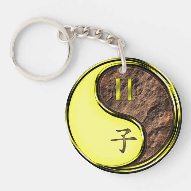 Gemini & Earth Rat Key Ring (Front)