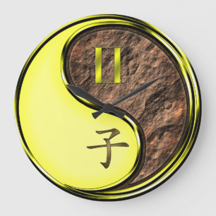 Gemini & Earth Rat Large Clock