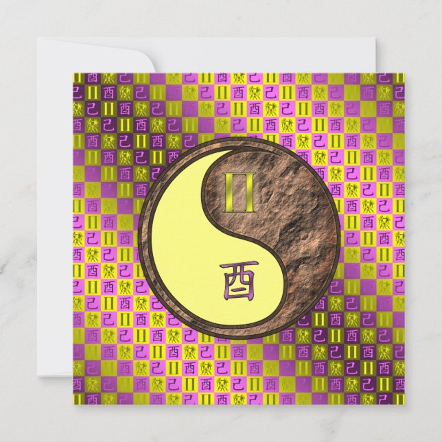 Gemini & Earth Rooster Card (Front)