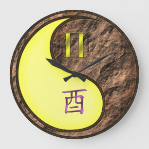 Gemini & Earth Rooster Large Clock