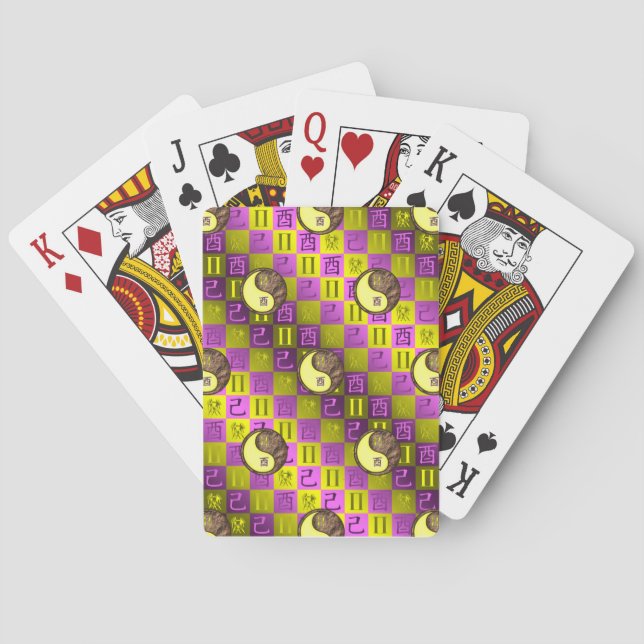 Gemini & Earth Rooster Playing Cards (Back)
