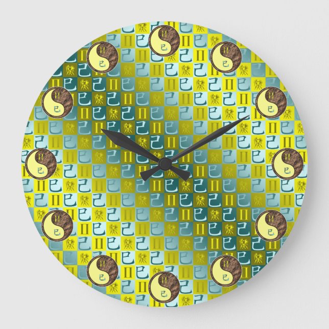 Gemini & Earth Snake Large Clock (Front)