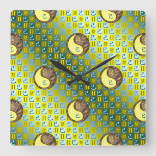 Gemini & Earth Snake Square Wall Clock